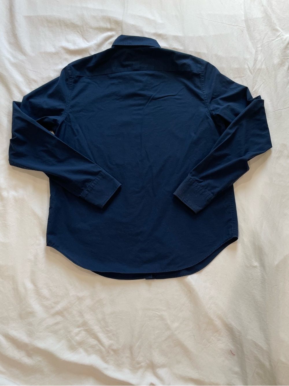 Chaps Boys Navy Button-Front Long Sleeve Shirt - Picture 2 of 3